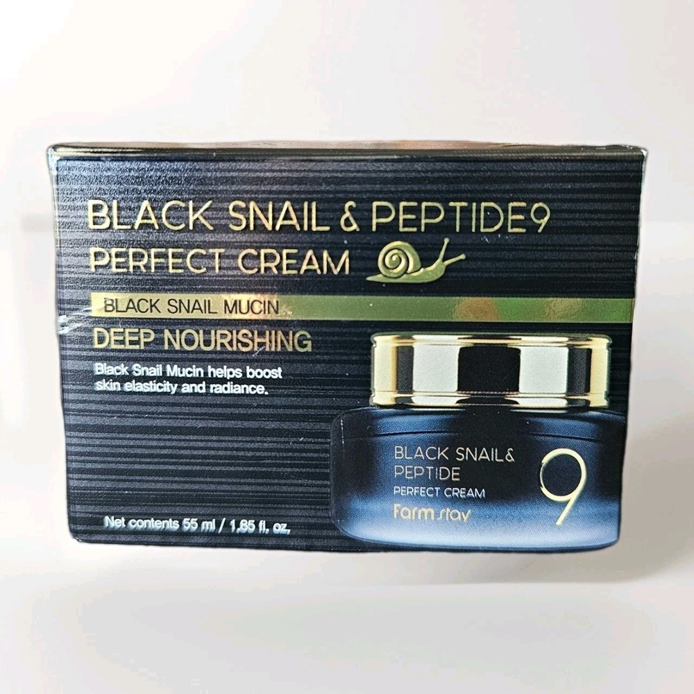 Farmstay Black Snail and Peptide 9 Perfect Cream - 55ml NEW - Mucin Deep Nourish